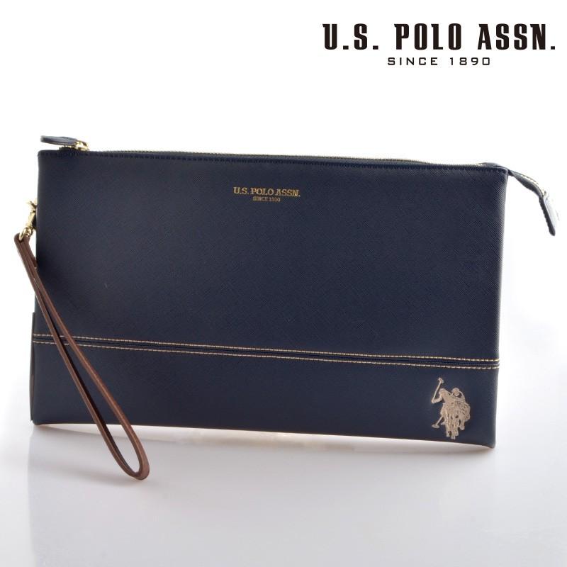 US POLO ASSN 682082 USPA-1903 navy サフィアノ クラッチバッグ