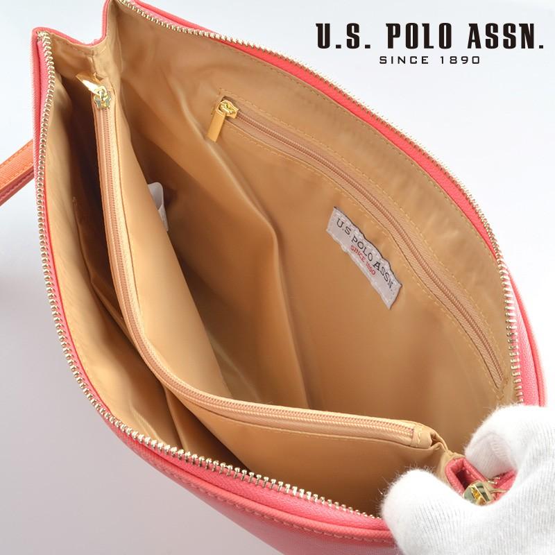 US POLO ASSN 686582 USPA-1903 pink orange サフィアノ クラッチ 