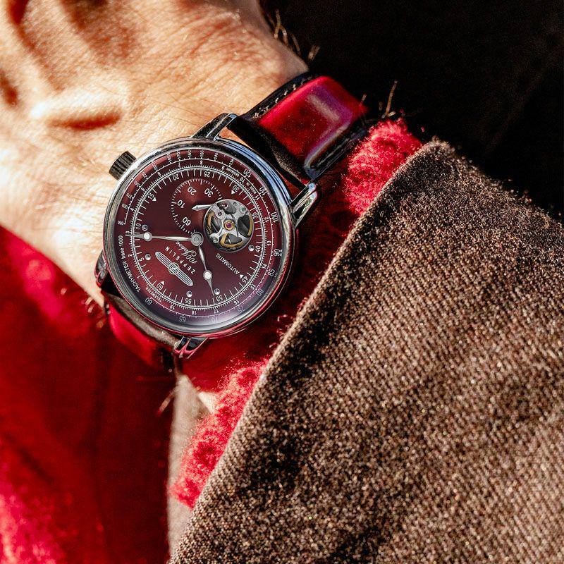 ZEPPELIN ツェッペリン 7662-7SET 100周年記念シリーズ オープンハート 替えバンド レッド 自動巻【正規】 | ZEPPELIN | 07