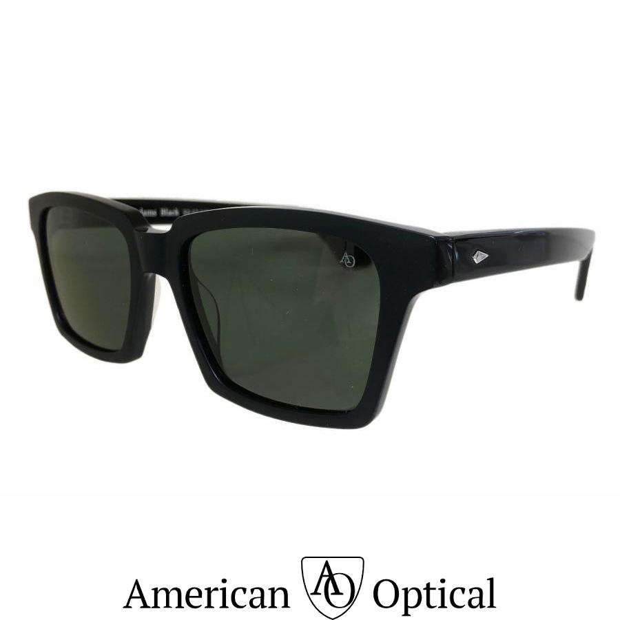 American Optical アメリカン オプティカル Adams アダムス Col.BLACK 黒(フロント前面黒マット) スクエアタイプ メガネ サングラス 日本未発売 正規取扱店 | AMERICAN OPTICAL