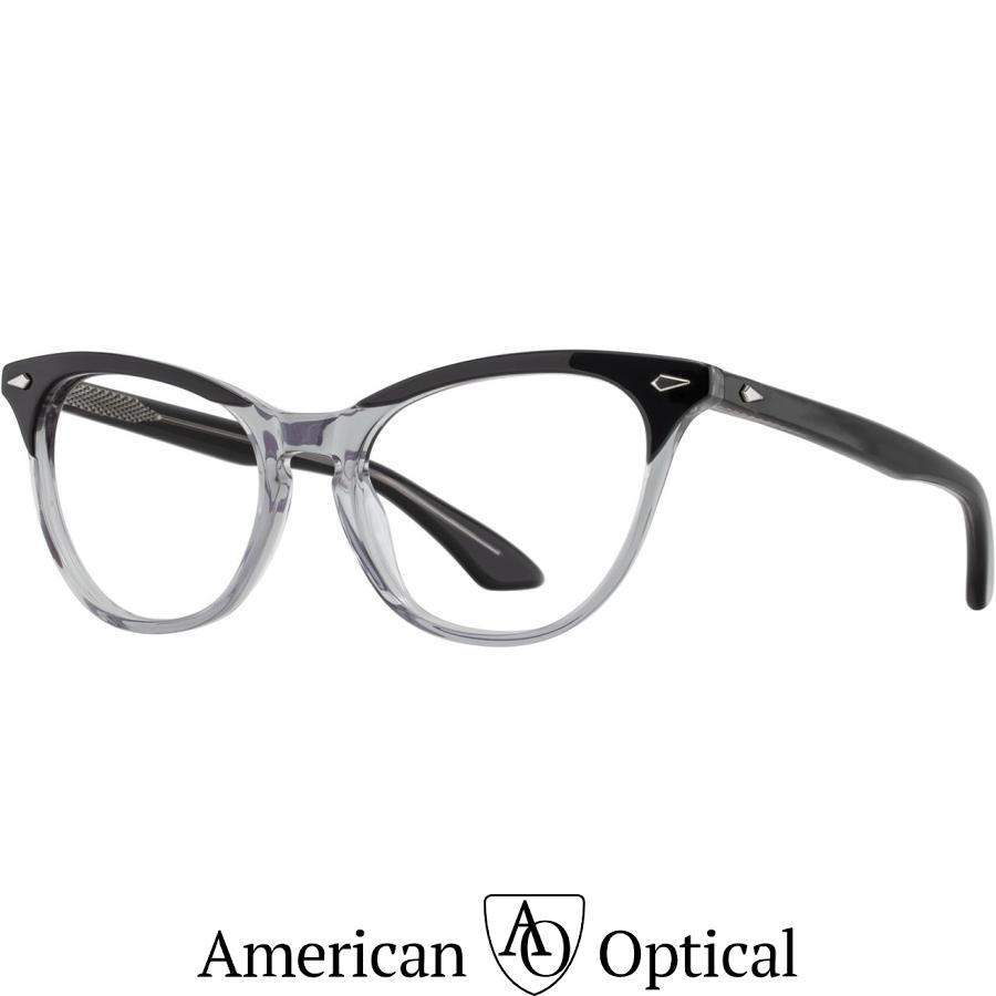 American Optical アメリカン オプティカル Clic クリック Col.Black Shadow 黒×クリア フォックスタイプ メガネ 正規取扱店 | AMERICAN OPTICAL