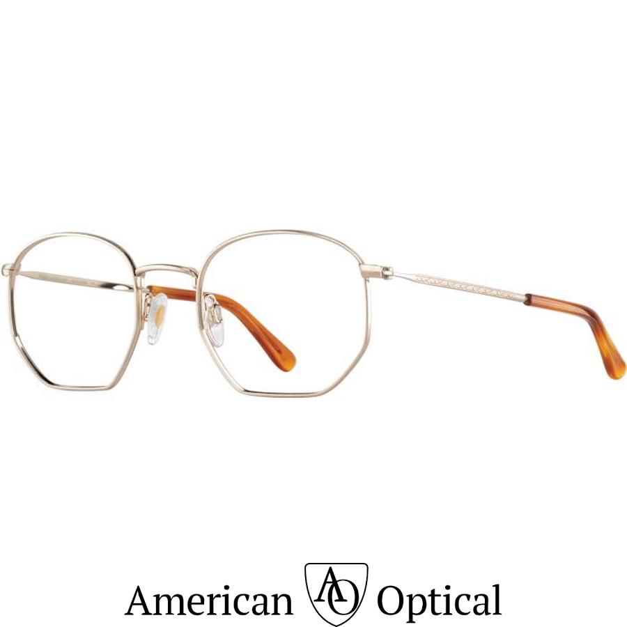 American Optical アメリカン オプティカル Wesley ウェスリー Col.1 Light Gold スクエアラウンドタイプ メガネ 正規取扱店 | AMERICAN OPTICAL