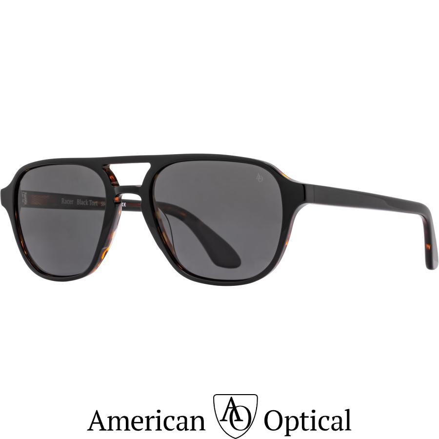 American Optical アメリカン オプティカル Racer レーサー Col.2 Black Tortoise 黒×茶 ツーブリッジ ティアドロップタイプ サングラス 正規取扱店 | AMERICAN OPTICAL