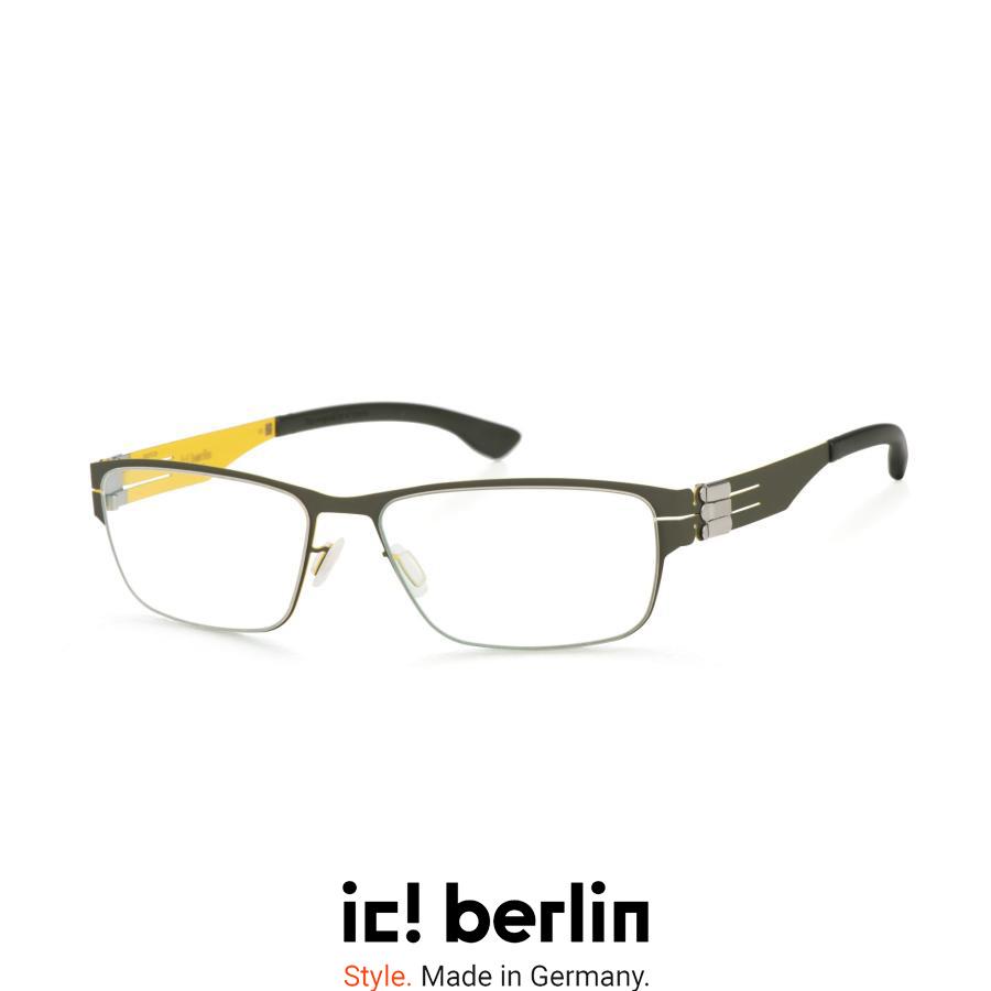 ic! berlin アイシー! ベルリン Basti S. Col.Lemon Tree 黄色×ダークグリーン メガネ メタルフレーム スクエアタイプ 正規輸入品 | ic!berlin
