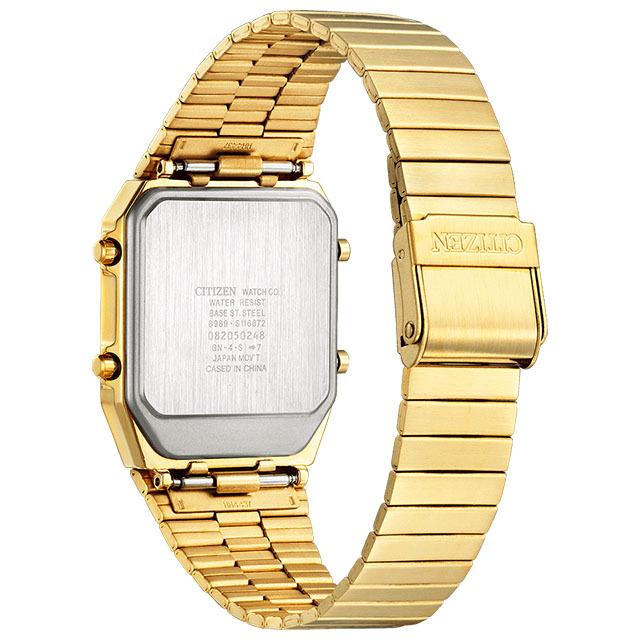 CITIZEN シチズン RECORD LABEL レコードレーベル JG2103-72X 復刻 スクエア アナデジ 温度計 ゴールド | CITIZEN | 02