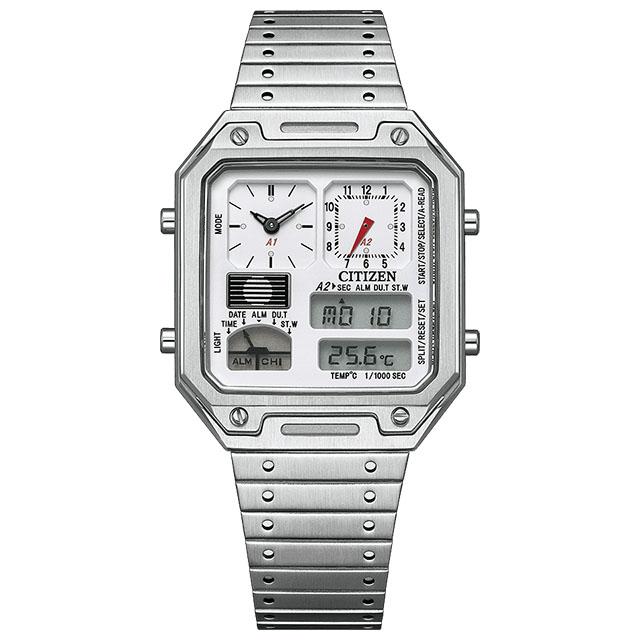 CITIZEN シチズン RECORD LABEL レコードレーベル JG2120-65A サーモセンサー シルバー×ホワイト | RECORD LABEL