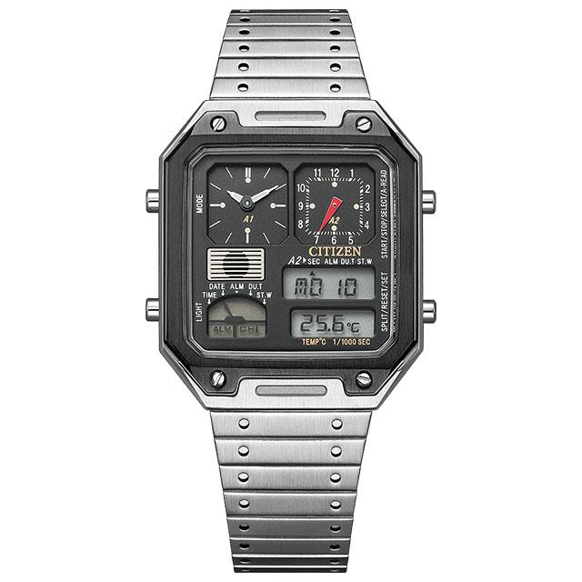 CITIZEN シチズン RECORD LABEL レコードレーベル JG2126-69E サーモセンサー シルバー×ブラック | RECORD LABEL
