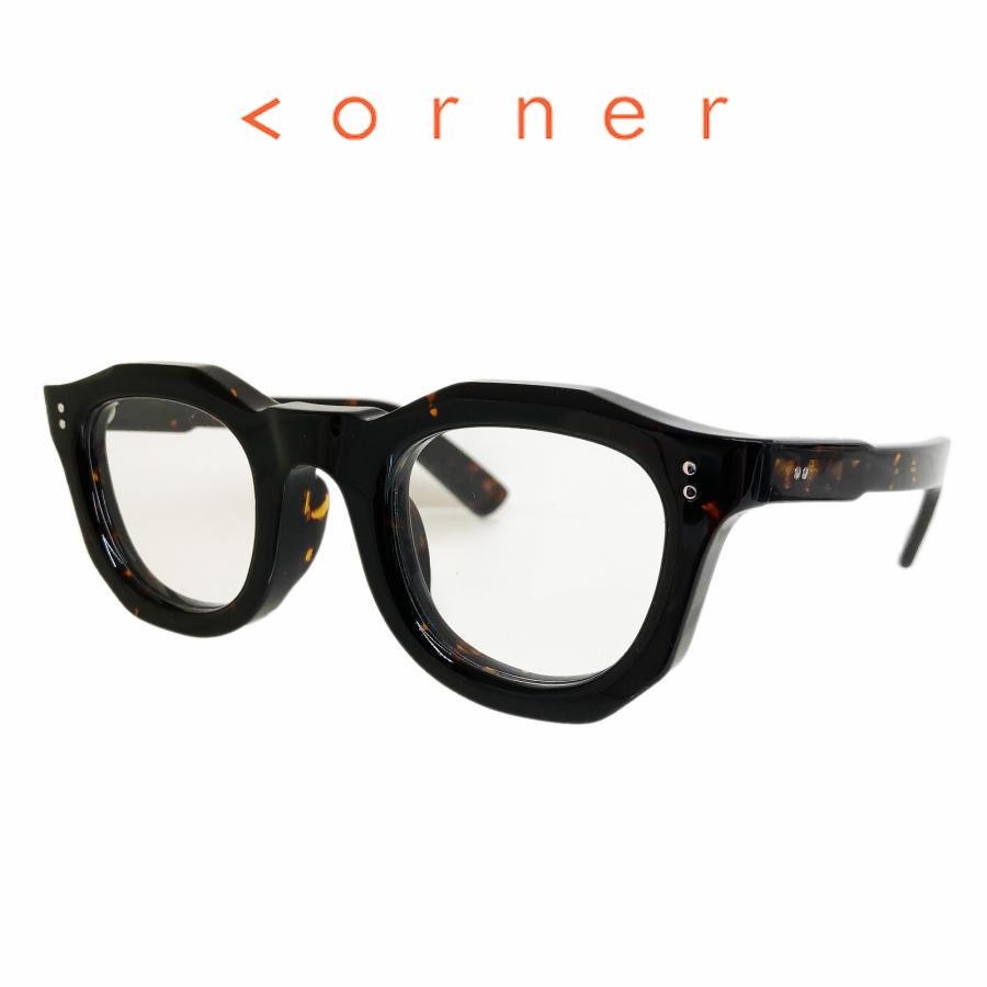 corner コーナー French Arnel フレンチアーネル Col.7 Dark Demi / Clear Flat Lens ウェリントン メガネ 正規取扱店 | corner