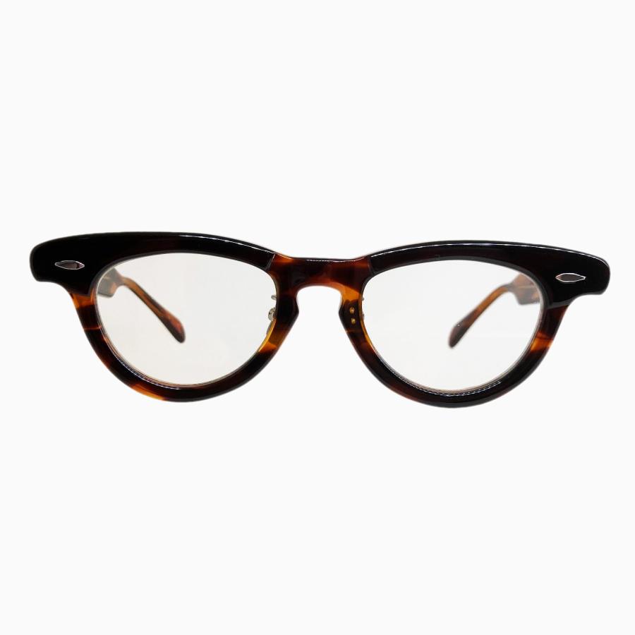 琥珀の宝飾メガネフレーム 体の大きい人向け）琥珀のような柄のセルロイドメガネ048-AA | iichi