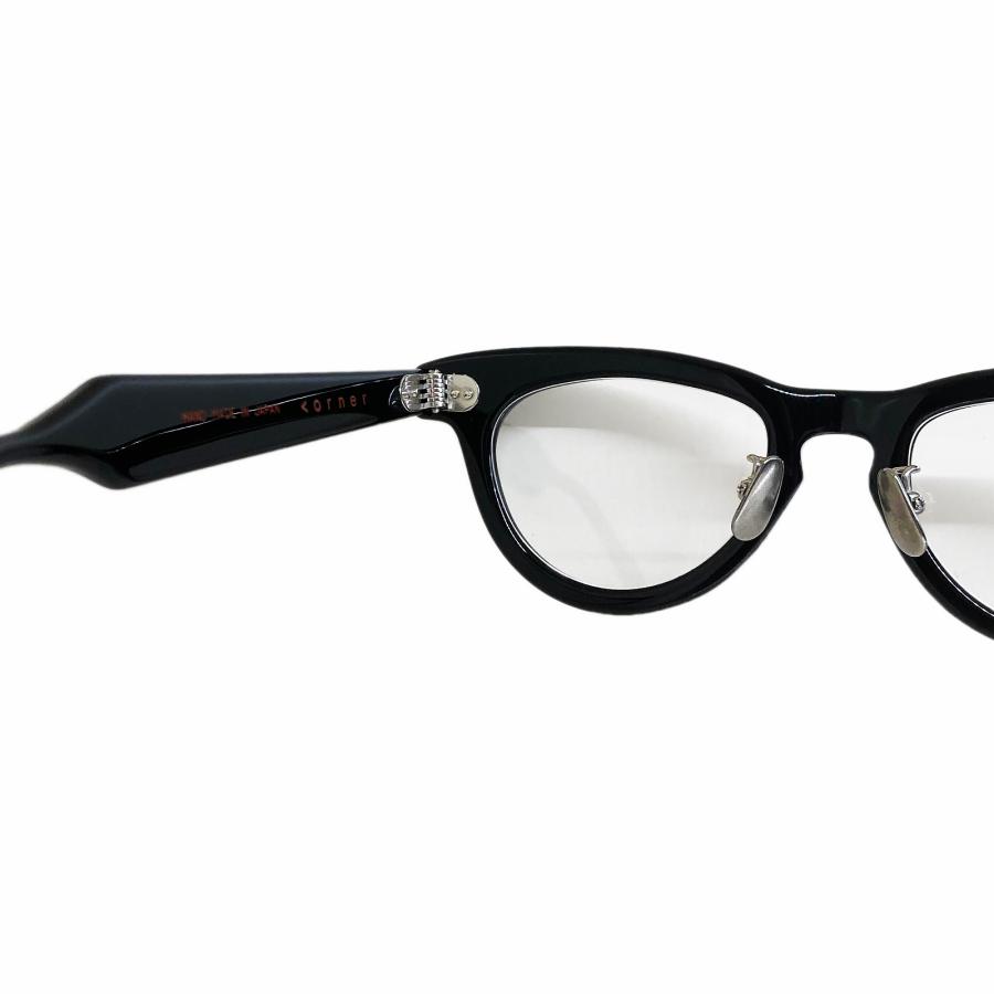 corner コーナー Night Bird ナイトバード Col.0 Black / Clear Flat Lensess フォックスタイプ メガネ 正規取扱店 | corner | 05