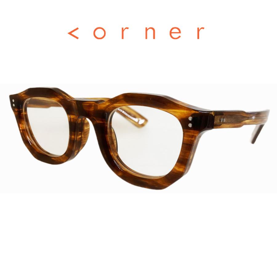 corner コーナー French Arnel フレンチアーネル Col.10 Geo Amber / Clear Flat Lens ウェリントン メガネ 正規取扱店 | corner