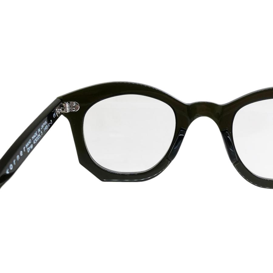 corner コーナー Drop ドラ Col.3 Olive クリアカーキ / Clear Flat Lenses 4mm厚 ボストン メガネ 正規取扱店 | corner | 05