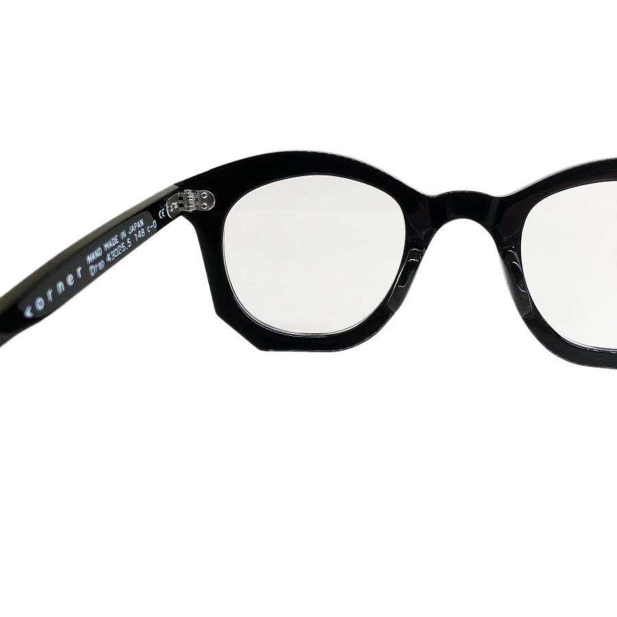 corner コーナー Drop ドラ Col.0 Black 黒 / Clear Flat Lenses 4mm厚 ボストン メガネ 正規取扱店 | corner | 05