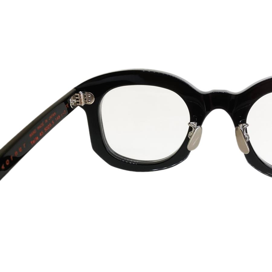 corner コーナー Toile/トワル Col.0 Black / Clear Flat Lenses クラウンパント×ウェリントン Sublimationシリーズ メガネ 正規取扱店 | corner | 05