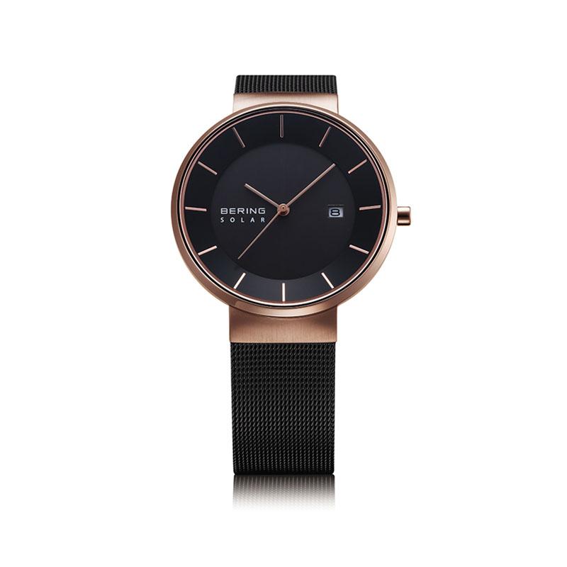 BERING ベーリング 14639-166 ローズゴールド×ブラック メッシュベルト ソーラー【正規】 | BERING