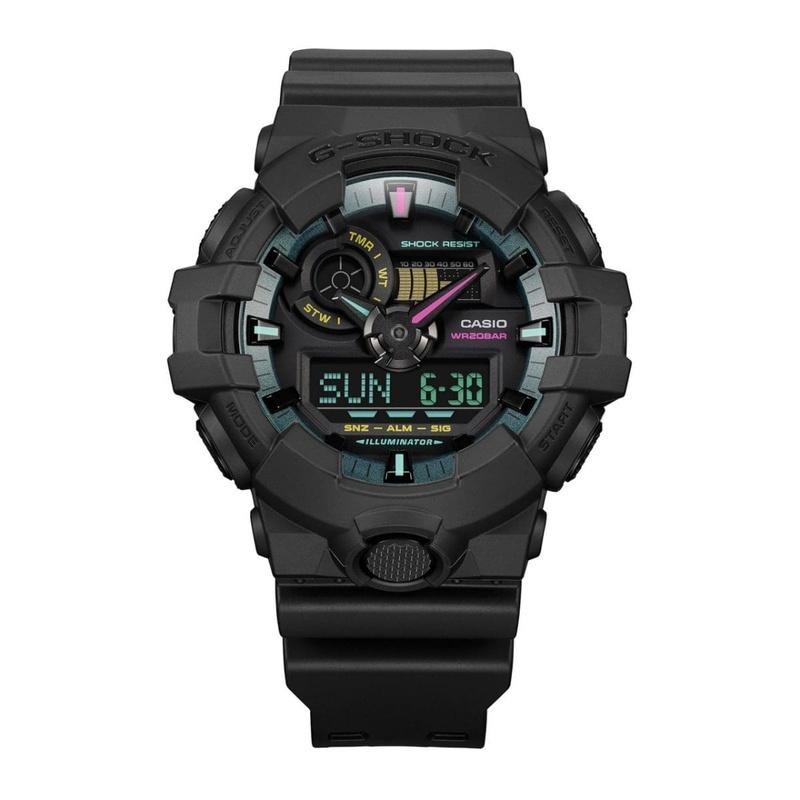 CASIO カシオ G-SHOCK ジーショック GA-700MF-1AJF Multi Fluorescent colorシリーズ アナデジ マットブラックの画像