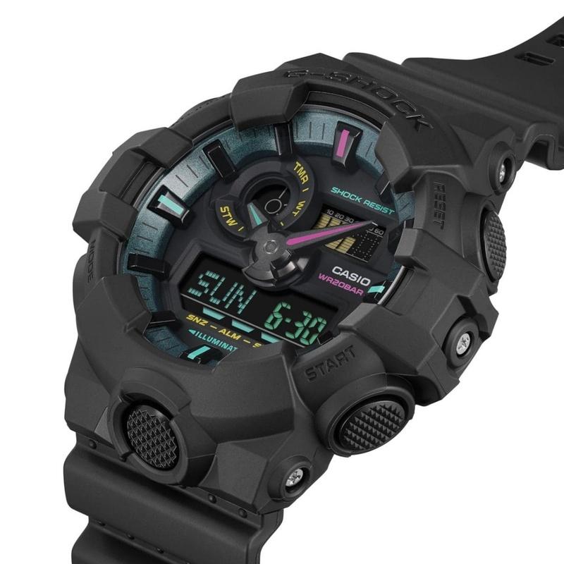 CASIO カシオ G-SHOCK ジーショック GA-700MF-1AJF Multi Fluorescent colorシリーズ アナデジ マットブラックの画像