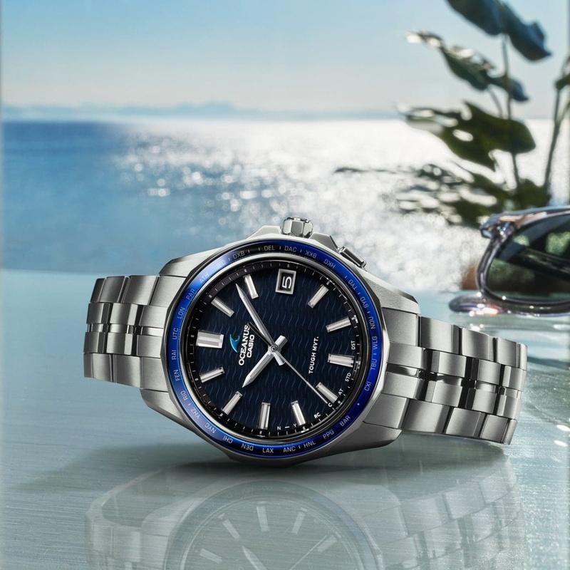 CASIO カシオ OCEANUS オシアナス OCW-S400-2AJF Manta マンタ 3針 カレンダー チタンバンド モバイルリンク ソーラー電波 ブルー | OCEANUS | 07
