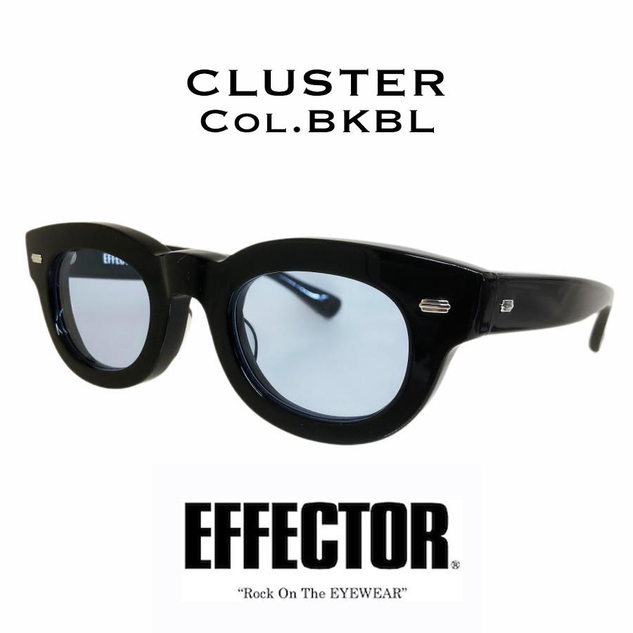 EFFECTOR エフェクター CLUSTER/クラスター Col.BKBL 黒ブルーレンズ メガネ サングラス セルフレーム ウェリントンタイプ 国内正規品販売店 | EFFECTOR