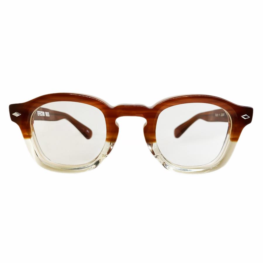 EFFECTOR エフェクター VOLTA/ボルタ Col.BR2 茶×クリア メガネ サングラス セルフレーム ラウンドスクエアタイプ 国内正規品販売店 | EFFECTOR | 01