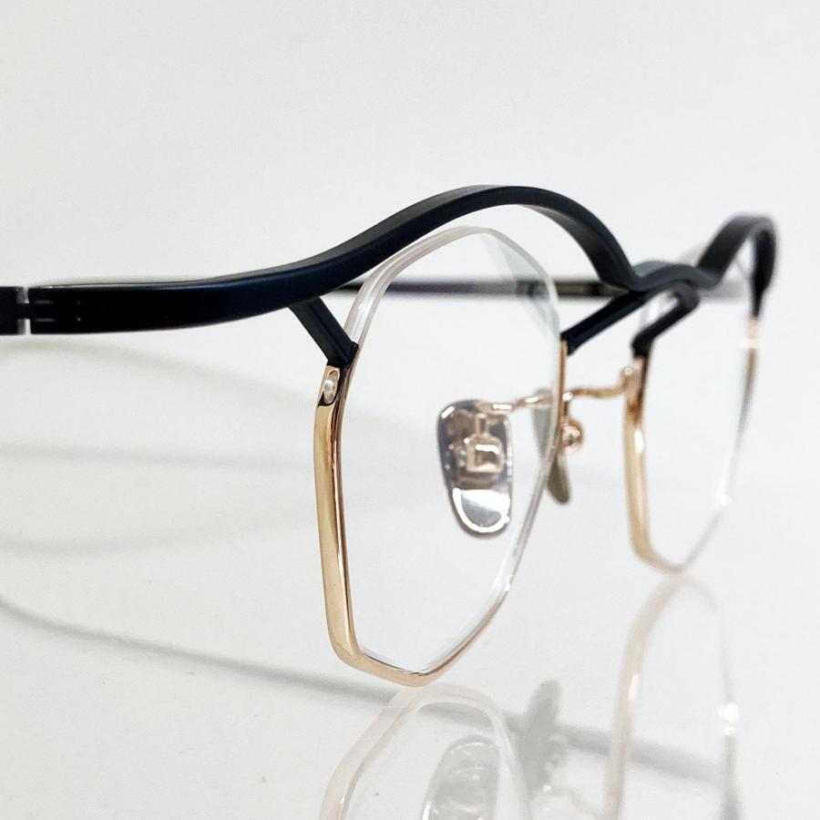 FACTORY900 ファクトリー900 RETRO MF-002 Col.3 ブラック&ゴールド "Titanos × FACTORY900" チタン 多角形タイプ メガネフレーム | FACTORY900 | 04