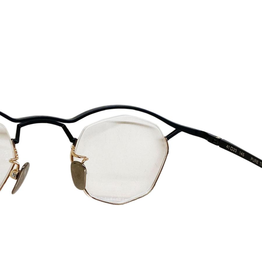 FACTORY900 ファクトリー900 RETRO MF-002 Col.3 ブラック&ゴールド "Titanos × FACTORY900" チタン 多角形タイプ メガネフレーム | FACTORY900 | 05