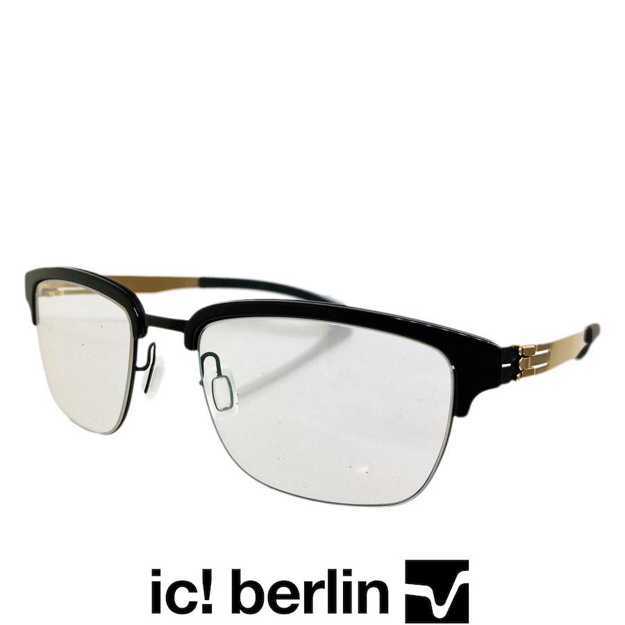 ic! berlin アイシー! ベルリン "Ricky Y." Col.Black/Matt-Gold 黒/ゴールド メガネ サーモントタイプ 正規輸入品 | ic!berlin