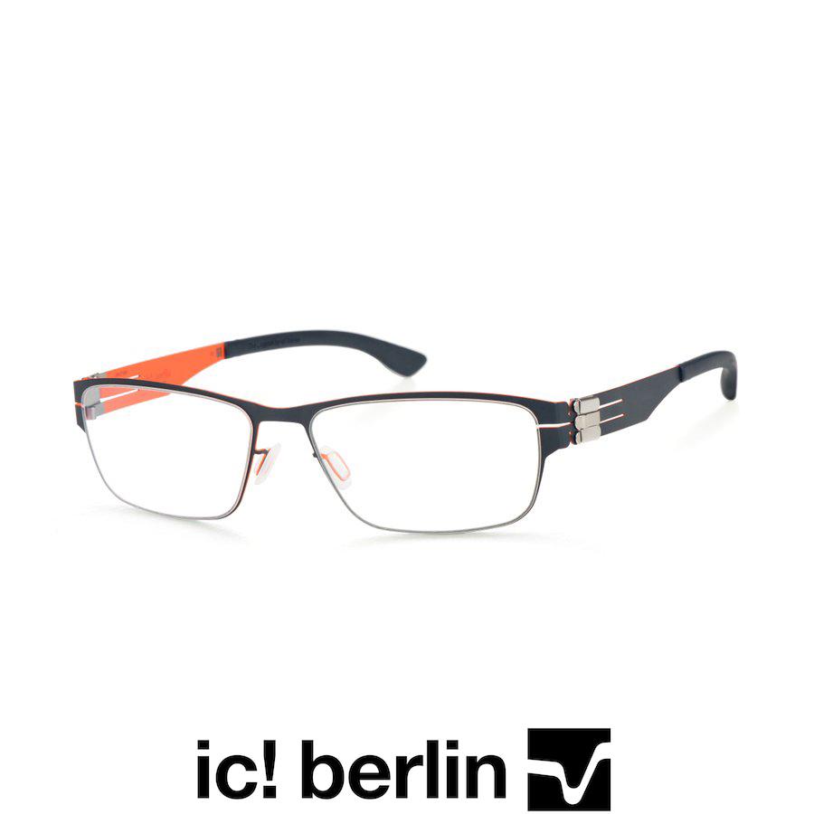 ic! berlin アイシー! ベルリン Basti S. Col.Blue Flame ブルー×オレンジ メガネ メタルフレーム スクエアタイプ 正規輸入品 | ic!berlin