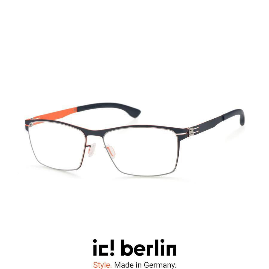 ic! berlin アイシー! ベルリン Stuart L. Col.Blue Flame ブルー×オレンジ メガネ メタルフレーム スクエアタイプ 正規輸入品 | ic!berlin