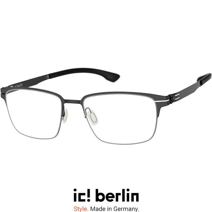 ic! berlin アイシー! ベルリン Kenny/ケニー Col. Gun-Metal ドイツ メガネ スクエアタイプ メタルフレーム 正規輸入品 | ic!berlin