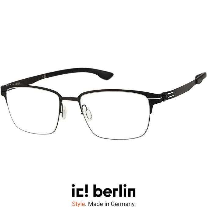 ic! berlin アイシー! ベルリン Kenny/ケニー Col. Black 黒 ドイツ メガネ スクエアタイプ メタルフレーム 正規輸入品 | ic!berlin