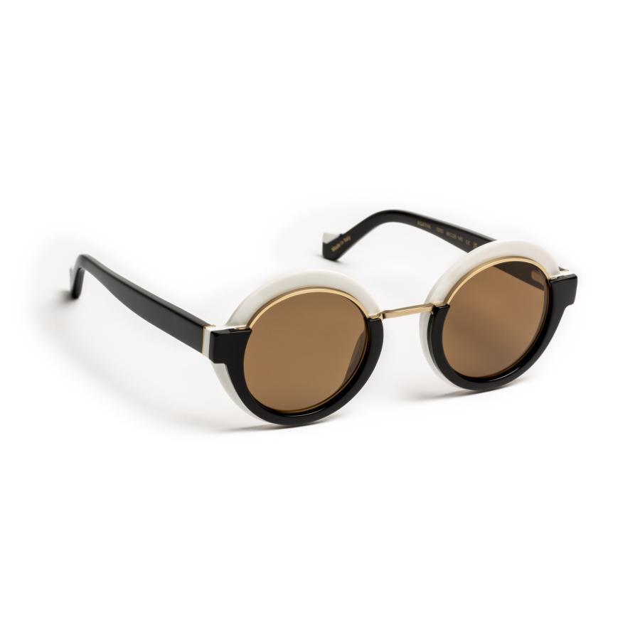 J.F.REY ジェイ.エフ.レイ AGATHA Col.1000 (white/black/brown lens) 偏光レンズ ラウンドタイプ サングラス 正規輸入品 | J.F.REY