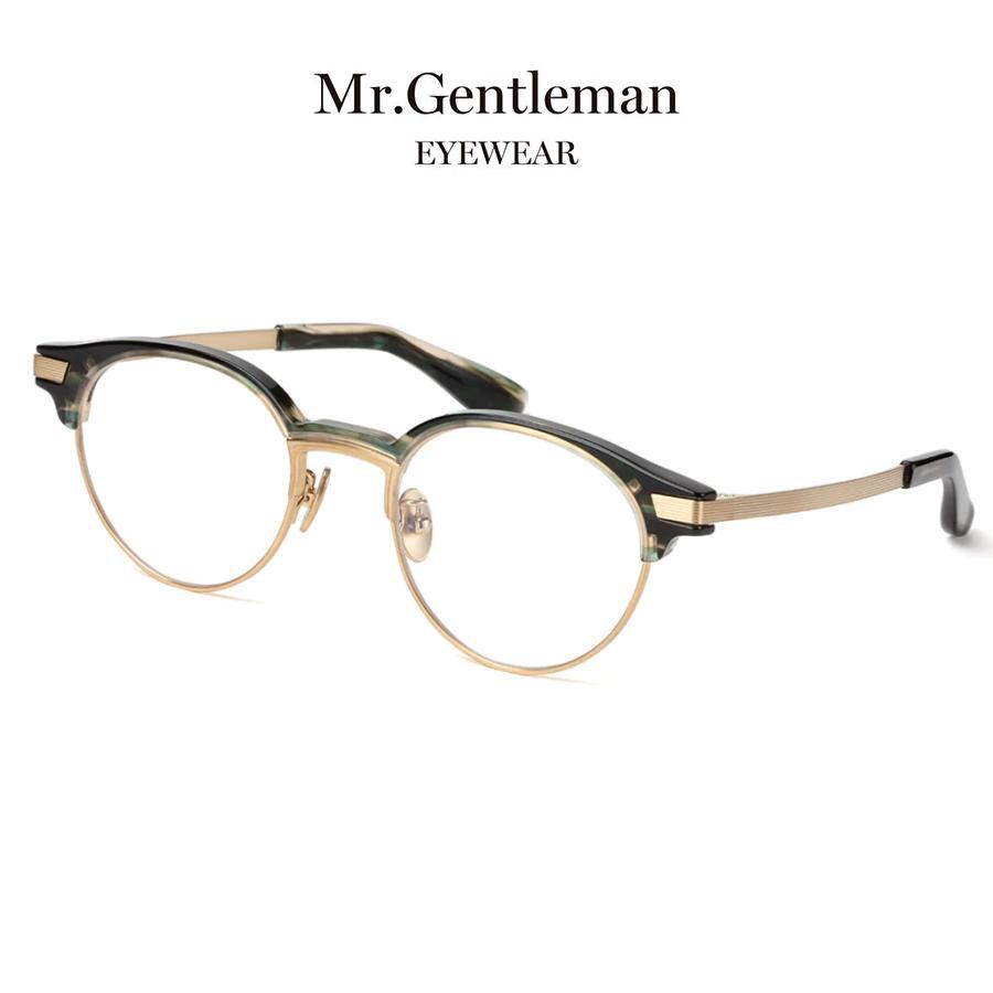 Mr.Gentleman EYEWEAR ミスタージェントルマンアイウェア DOUGLAS Col.E D.Green Swirl - Matte Gold メガネ サーモントラウンドタイプ 正規取扱店
