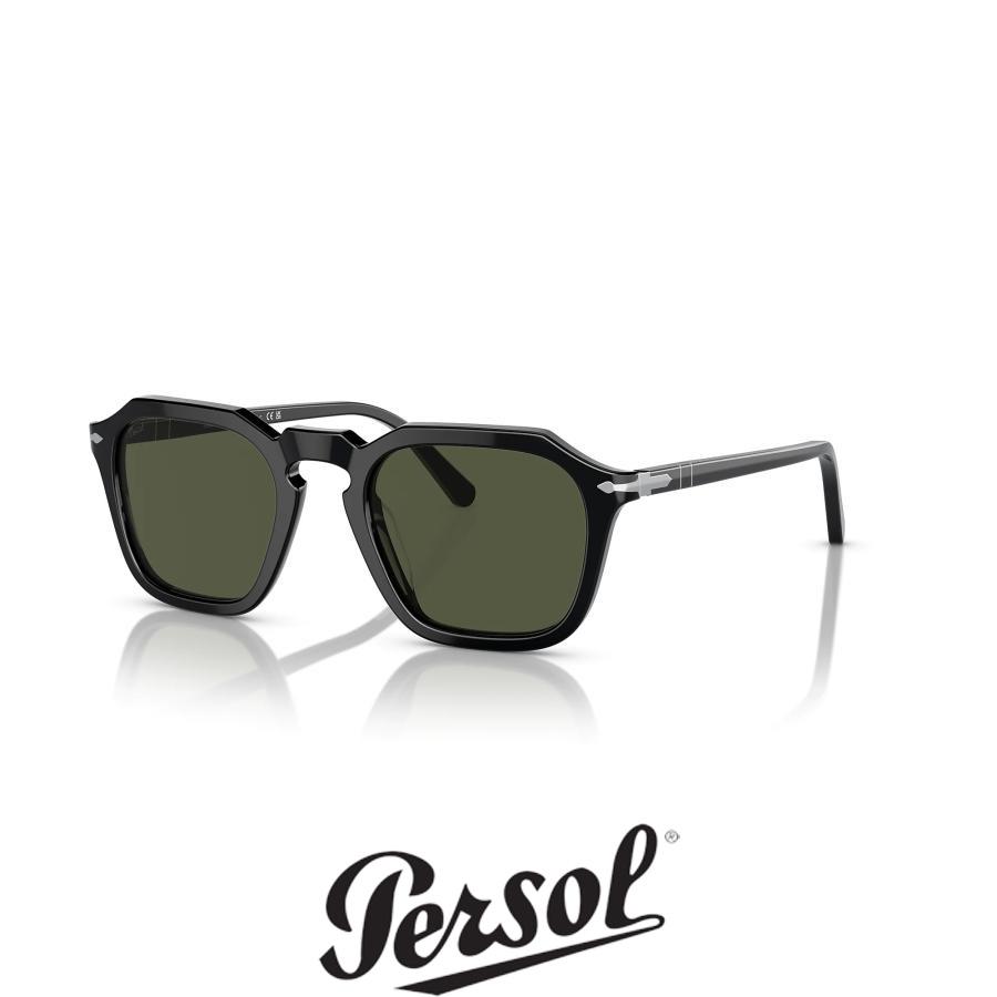 Persol ペルソール 3292S Col.BLACK 95/31 スクエアタイプサングラス ガラスレンズ イタリア 正規輸入品 | persol
