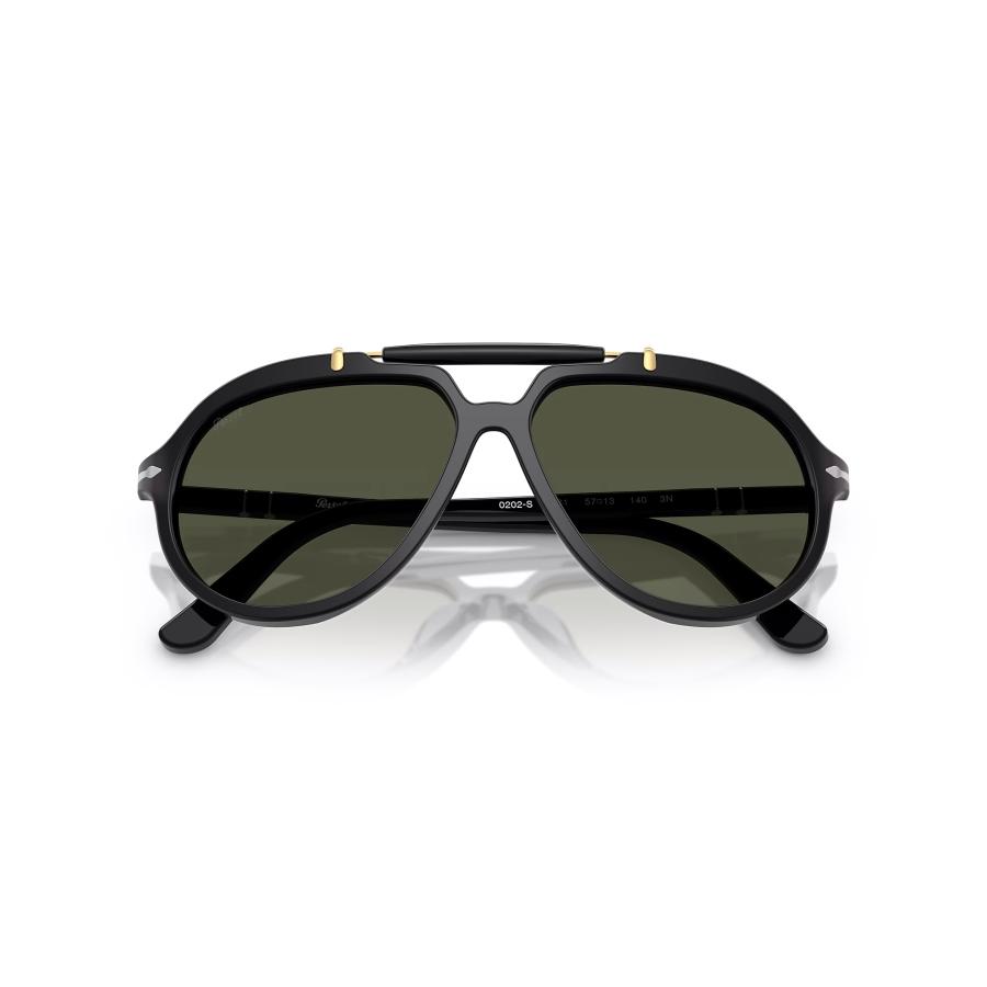 Persol ペルソール 0202S Col.95/31(Black/Green) Netflix「SENNA」コラボレーションモデル ガラスレンズ ティアドロップ サングラス 正規輸入品 | persol | 05