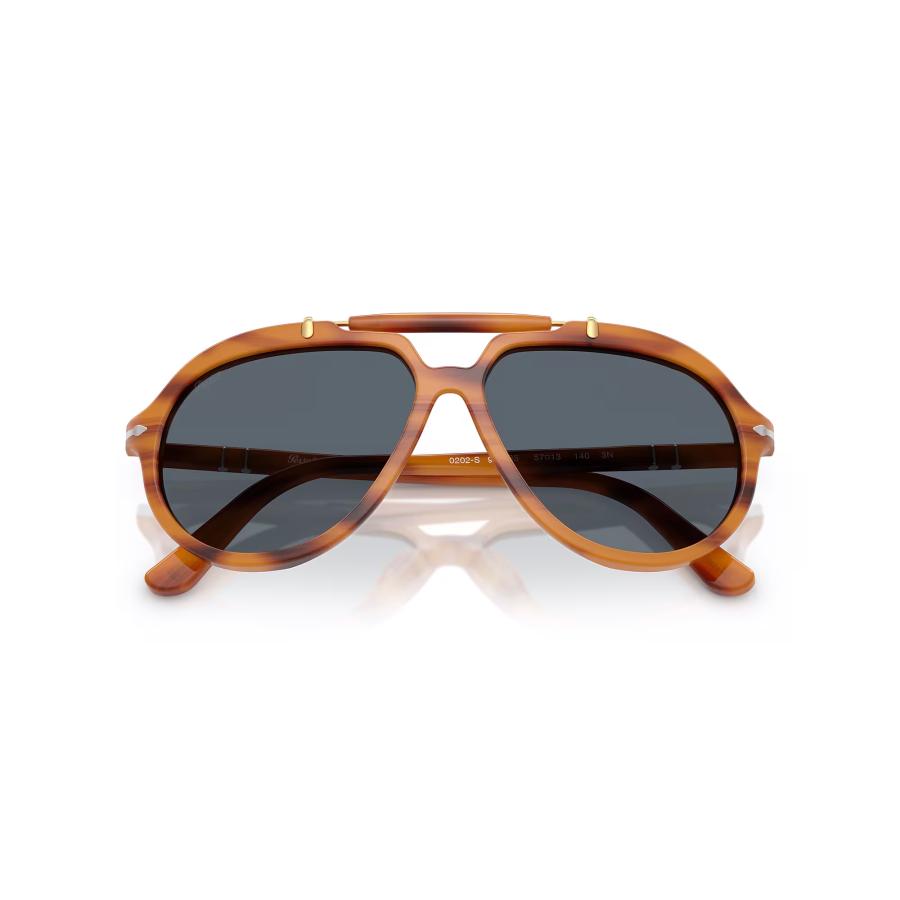 Persol ペルソール 0202S Col.960/R5(Striped Brown/Blue) Netflix「SENNA」コラボレーションモデル ガラスレンズ ティアドロップ サングラス 正規輸入品 | persol | 05