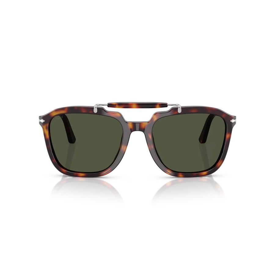 Persol ペルソール 0203S Col.24/31(Havana/Green) Netflix「SENNA」コラボレーションモデル ガラスレンズ ウェリントン サングラス 正規輸入品 | persol | 01