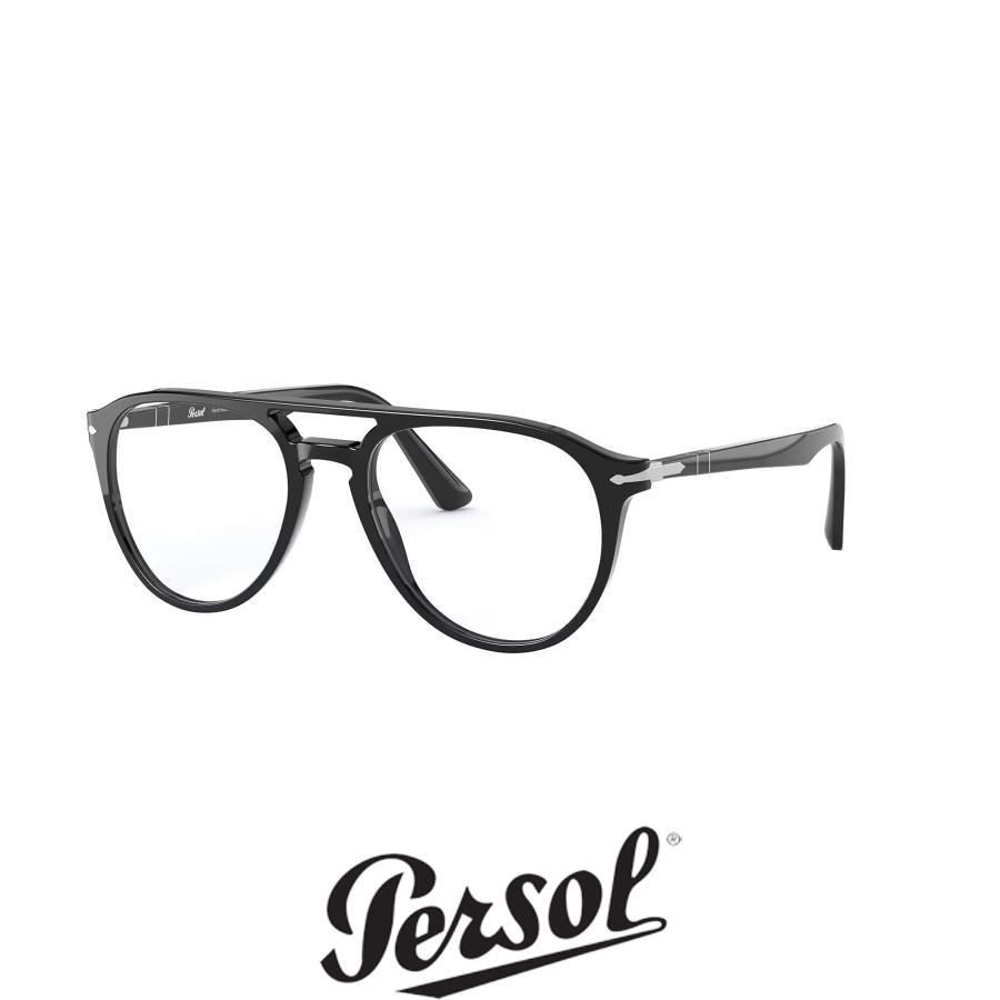 Persol ペルソール 3160V Col.95 Black 黒 ツーブリッジ ティアドロップタイプ メガネ 正規輸入品 | persol