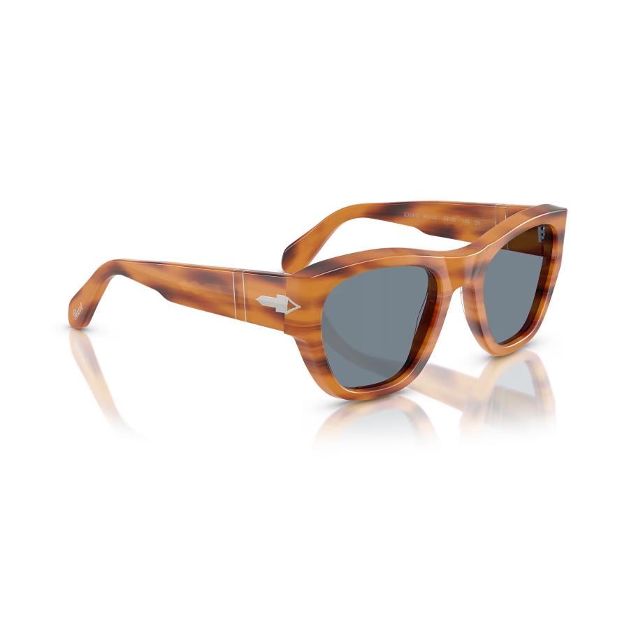 Persol ペルソール 0054S Col.960/56 Striped Brown(フレーム)/Light Blue(レンズ) セルフレーム ウェリントンタイプ イタリア製 サングラス 正規輸入品 | persol | 02