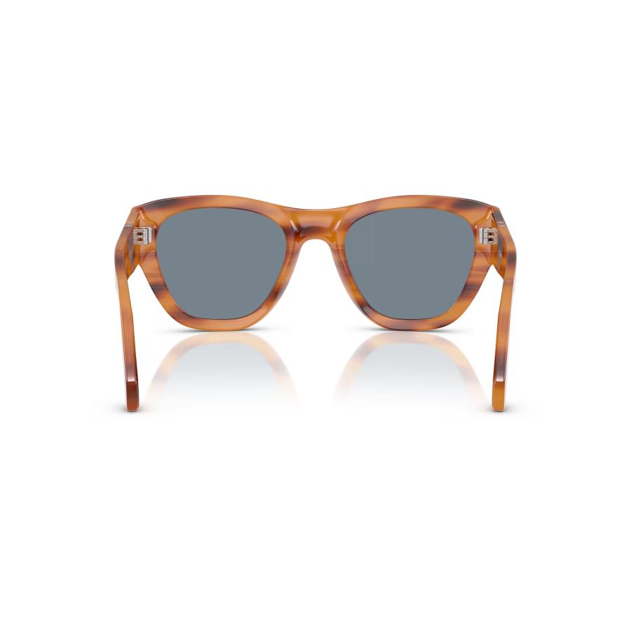 Persol ペルソール 0054S Col.960/56 Striped Brown(フレーム)/Light Blue(レンズ) セルフレーム ウェリントンタイプ イタリア製 サングラス 正規輸入品 | persol | 04
