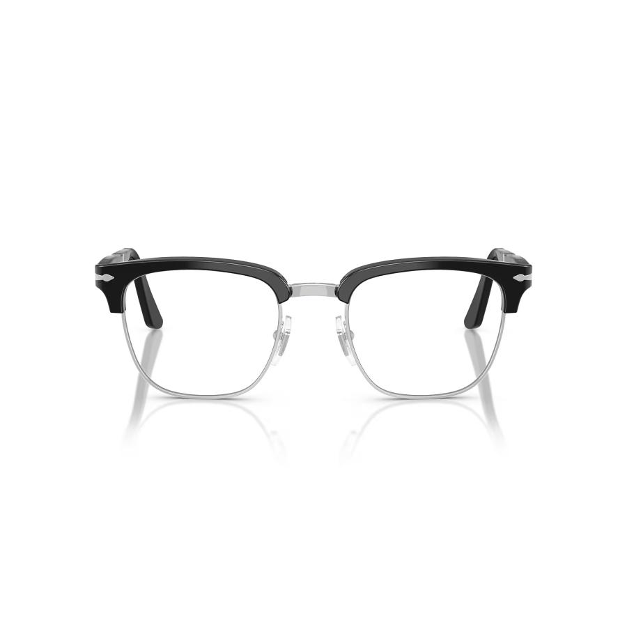 Persol ペルソール 3375V Col.95 黒×シルバー 折りたたみ式 ウェリントンタイプ サーモントブロー メガネ 正規輸入品 | persol | 02