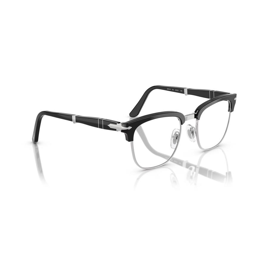 Persol ペルソール 3375V Col.95 黒×シルバー 折りたたみ式 ウェリントンタイプ サーモントブロー メガネ 正規輸入品 | persol | 03