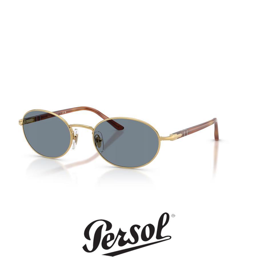 Persol ペルソール 1018S Col.113256 Gold/Light Blue オーバルタイプメタルフレーム サングラス イタリア 正規輸入品 | persol