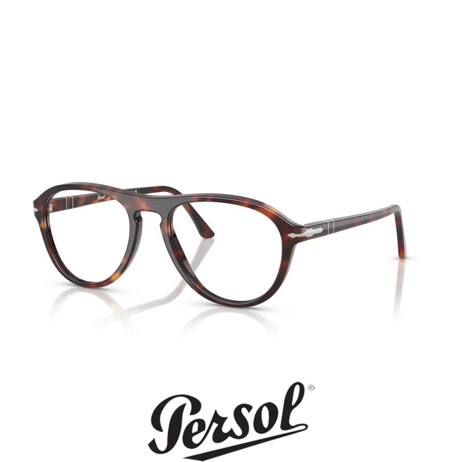 Persol ペルソール 3371V Col.24 Havana 茶 ティアドロップタイプ セルフレーム メガネ イタリア 正規輸入品 | persol