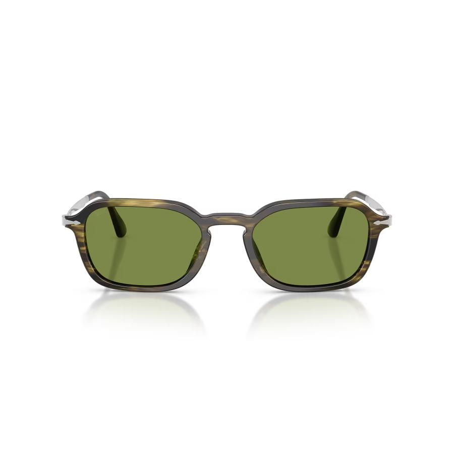 Persol ペルソール 3381S Col.12374E Striped Black & Olive Green/Green ウェリントンタイプ コンビネーション サングラス イタリア 正規輸入品 | persol | 01