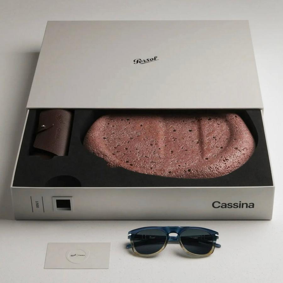 Persol ペルソール 3401S - Persol & Cassina Limited Edition Col.1245R5 Blue Striped Sand/Blue ティアドロップタイプ サングラス イタリア 正規輸入品 | persol | 06