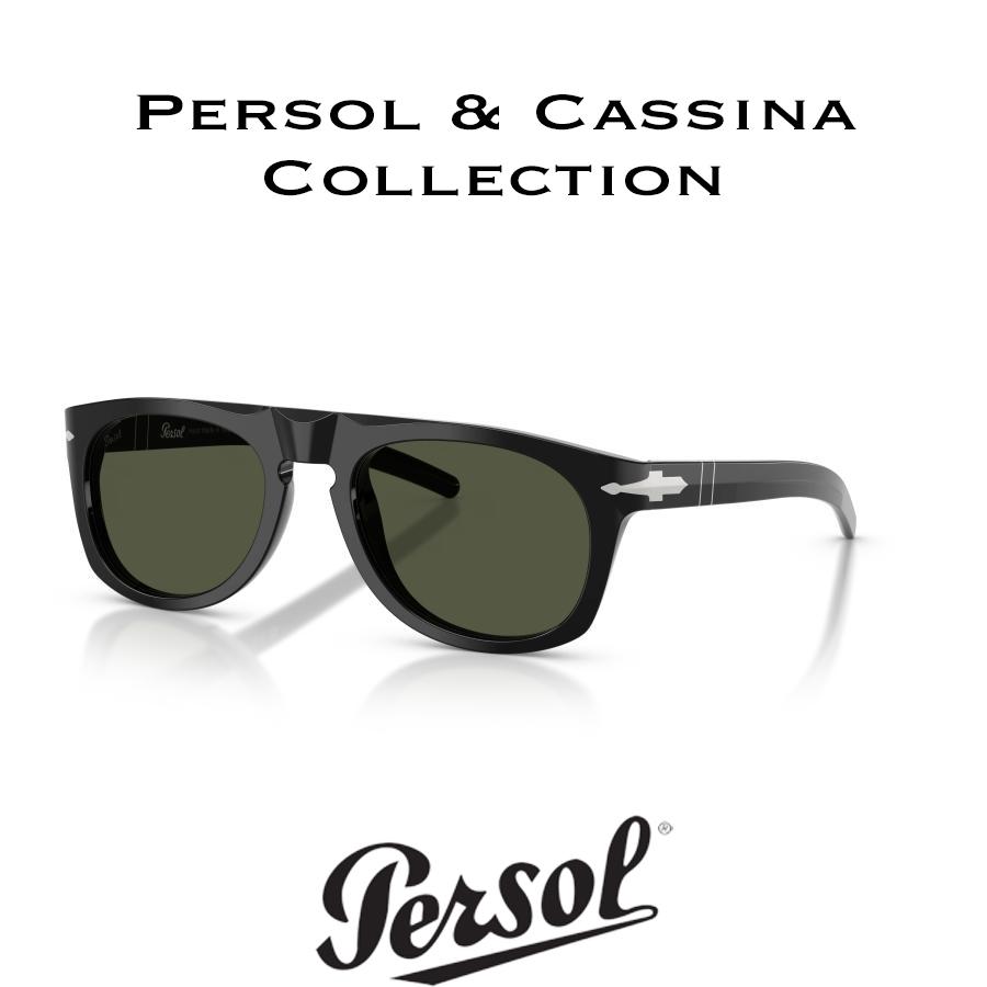Persol ペルソール 3401S - Persol & Cassina Collection Col.95/31 Black 黒 ティアドロップタイプ サングラス イタリア 正規輸入品 | persol