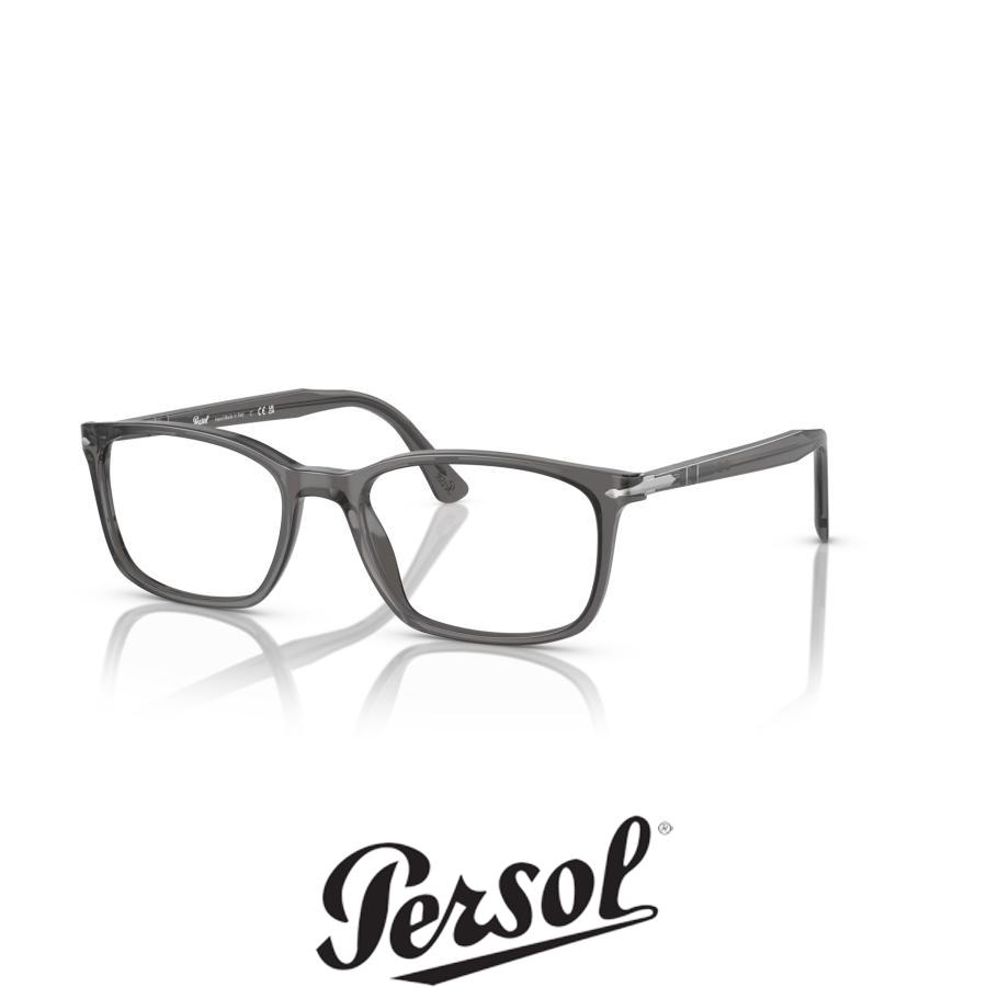 Persol ペルソール 3189V Col.1196 Transparent Grey クリアグレー スクエアタイプ セルフレーム メガネ イタリア 正規輸入品 | persol