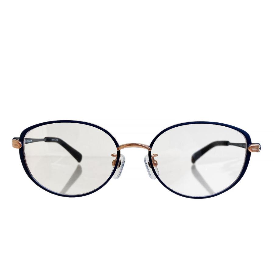 RIDOL リドル R-201 Col.3 マットピンクゴールド / ダークブルー 国産チタン製眼鏡フレーム | RID.DLE FROM | 01