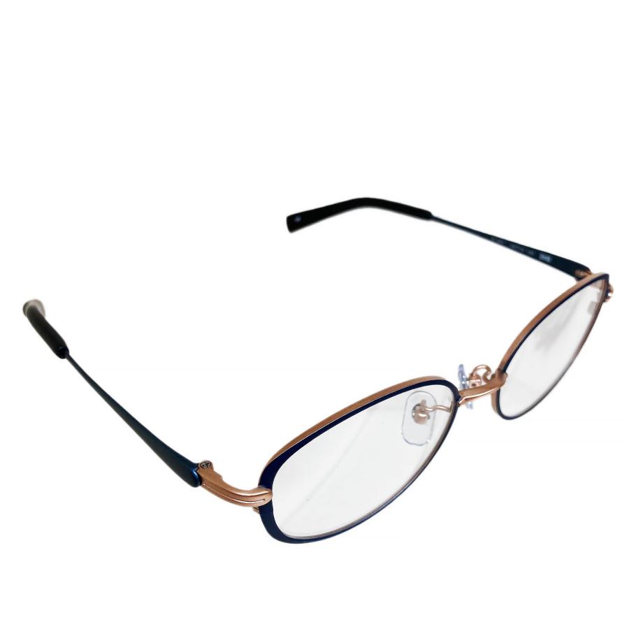 RIDOL リドル R-201 Col.3 マットピンクゴールド / ダークブルー 国産チタン製眼鏡フレーム | RID.DLE FROM | 03